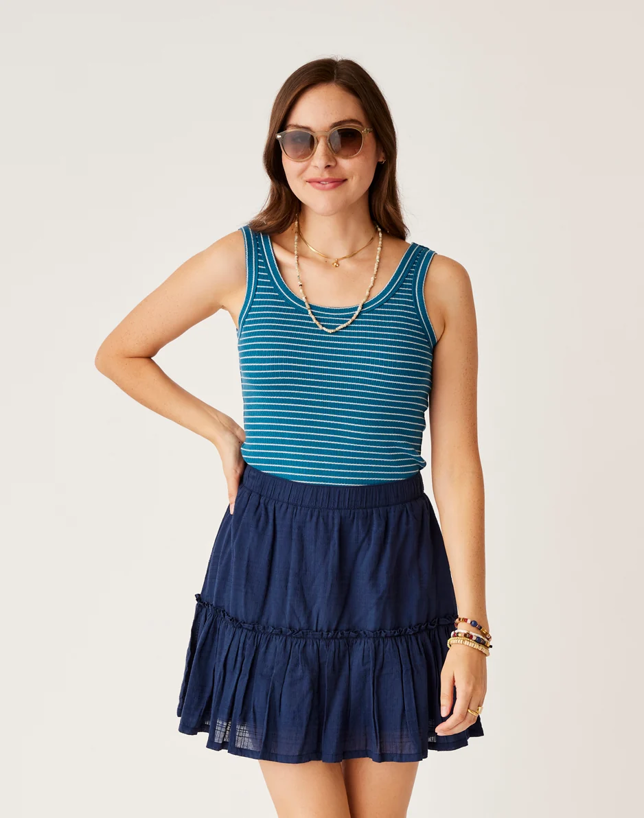 Sienna Textured Skirt: Navy - FINAL SALE - Image 2