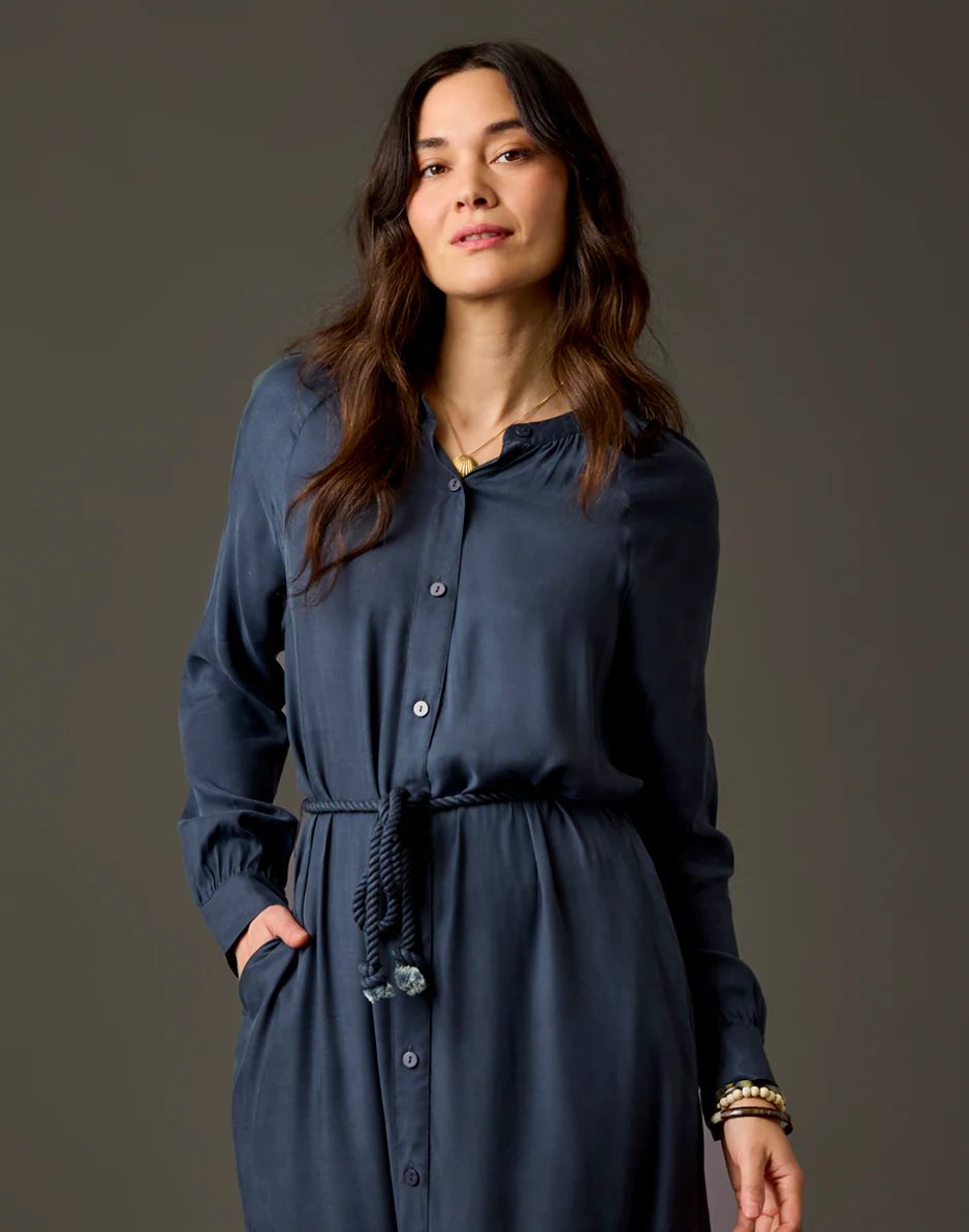 Solana Kindsilk Dress: Washed Charcoal - Image 3