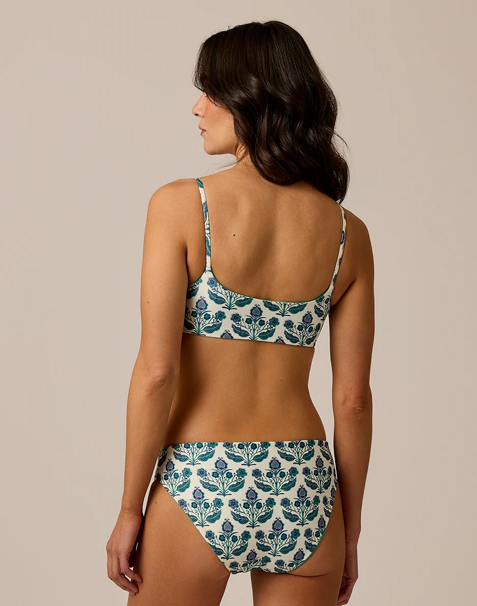 St. Barth Compression Reversible Bottom: Folk Floral/Grass - Image 5