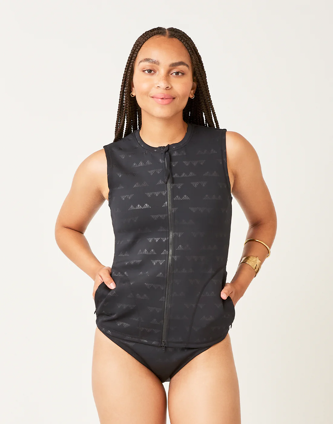 Stella Vest: Black Cascade Embossed - FINAL SALE