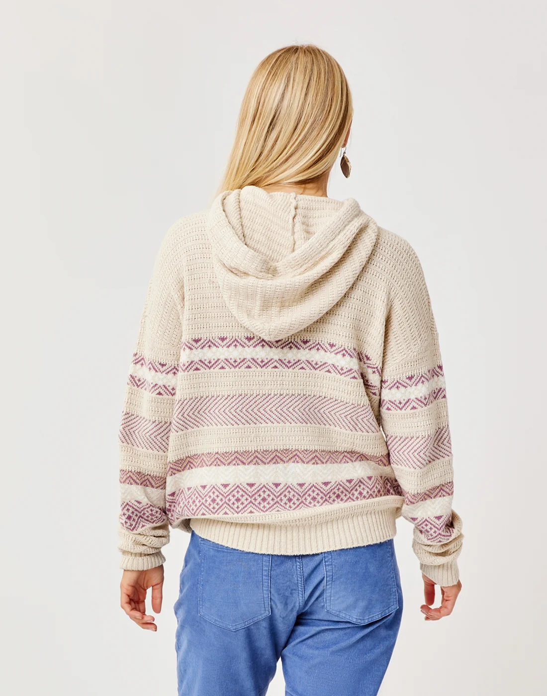 Stowe Hooded Fairisle Sweater : Birch - Image 4