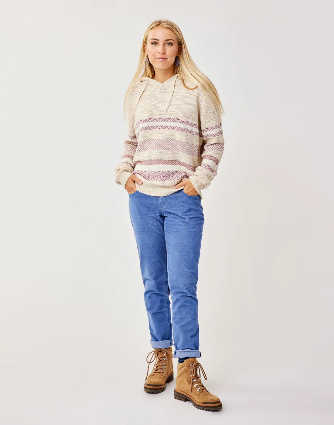 Stowe Hooded Fairisle Sweater : Birch - Image 5
