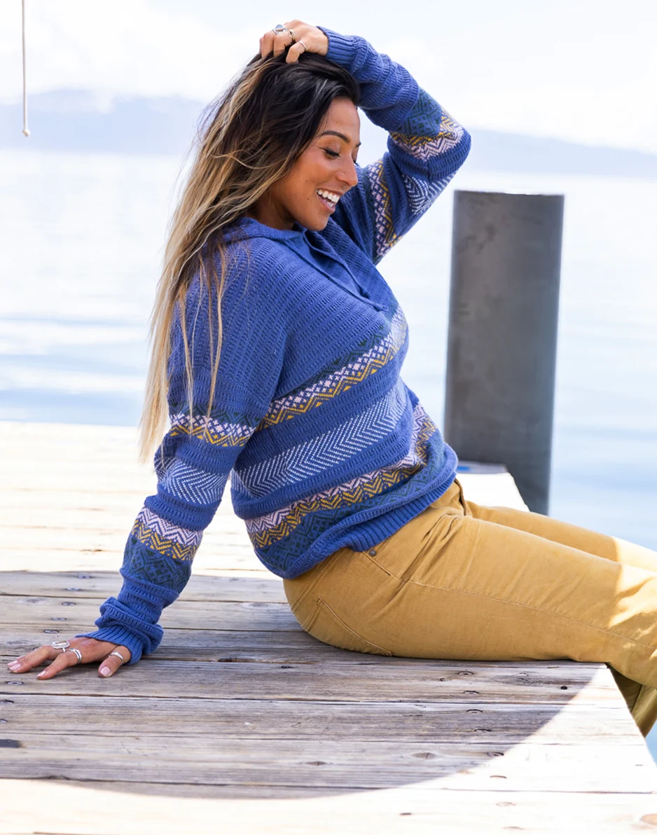 Stowe Hooded Fairisle Sweater : Coastal - Image 3
