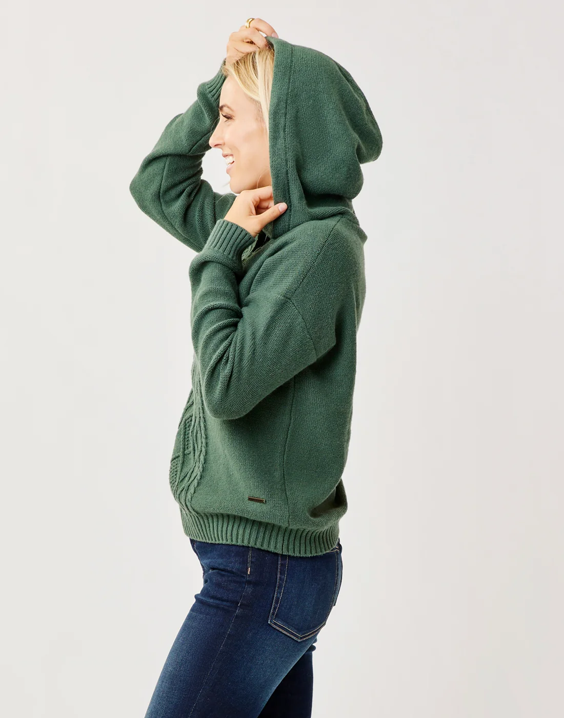 Stowe Hooded Sweater: Cilantro - Image 2