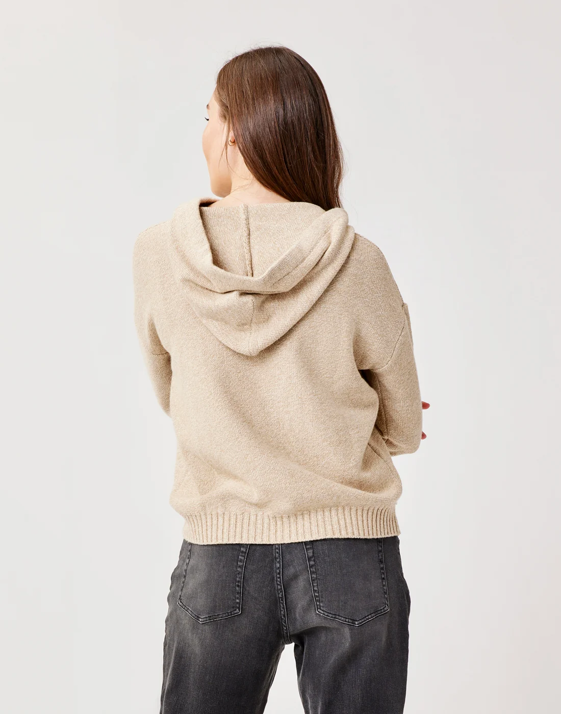Stowe Hooded Sweater: Lt. Khaki Heather - Image 3