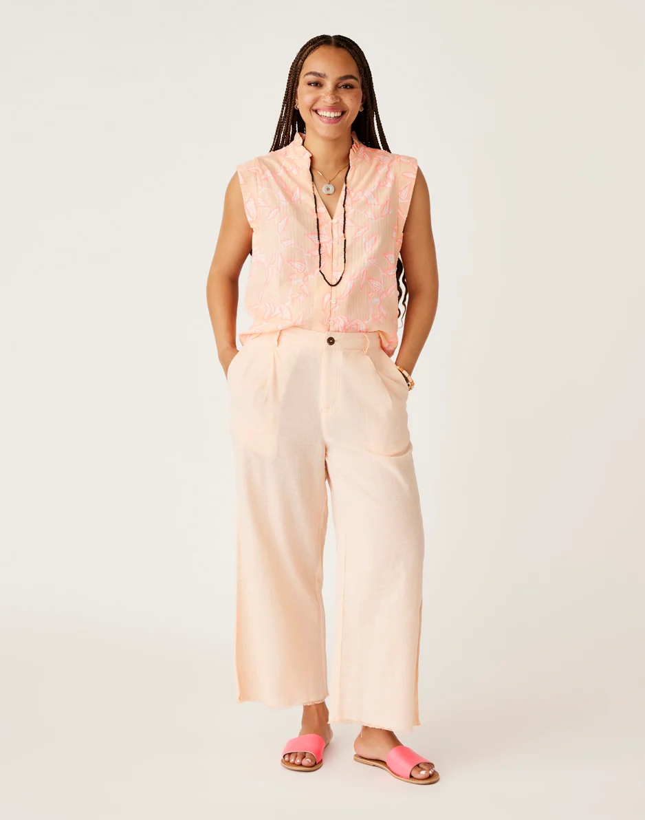 Suki Linen Pant: Peach Chambray - FINAL SALE - Image 3
