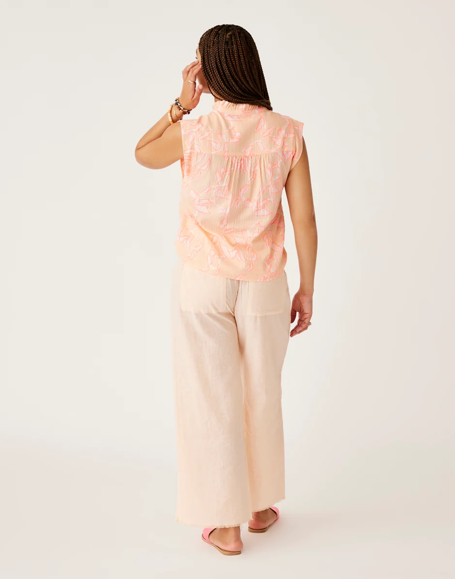 Suki Linen Pant: Peach Chambray - FINAL SALE - Image 5