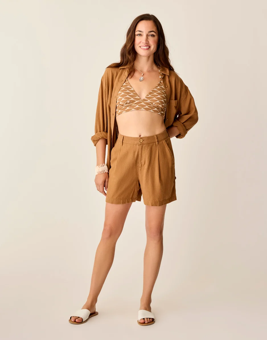 Suki Linen Short: Rum Chambray - FINAL SALE - Image 2