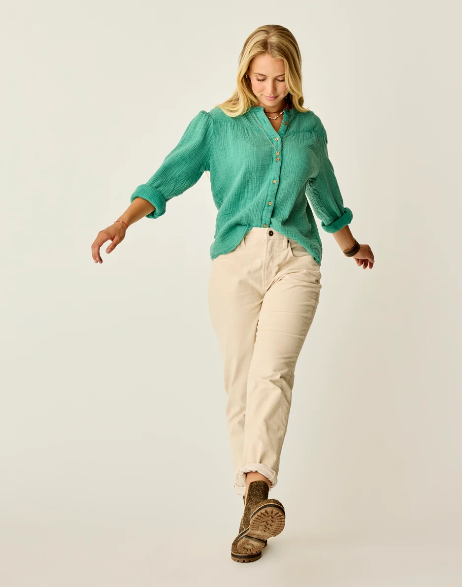 Tatum Double Gauze Shirt: Jade - FINAL SALE - Image 4