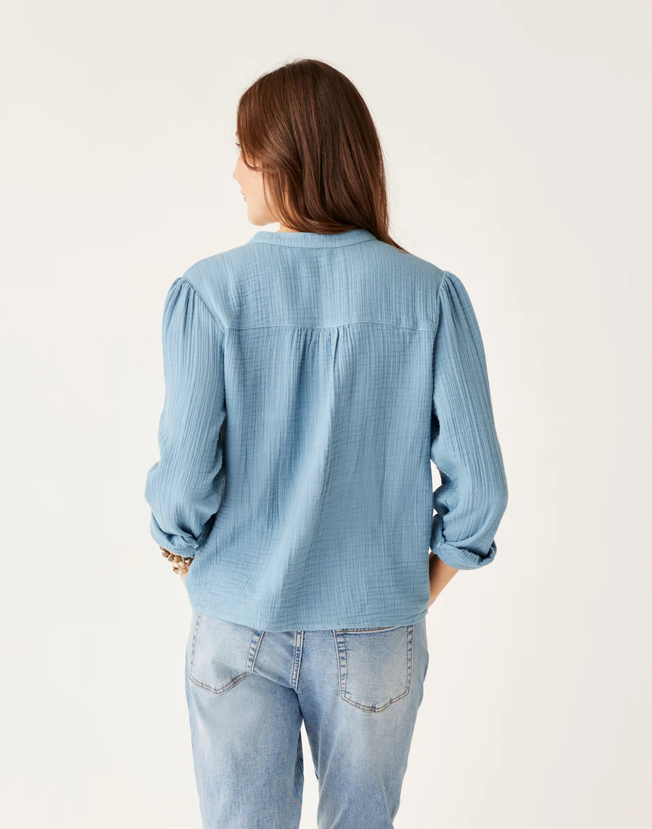 Tatum Double Gauze Shirt: Storm - FINAL SALE - Image 3