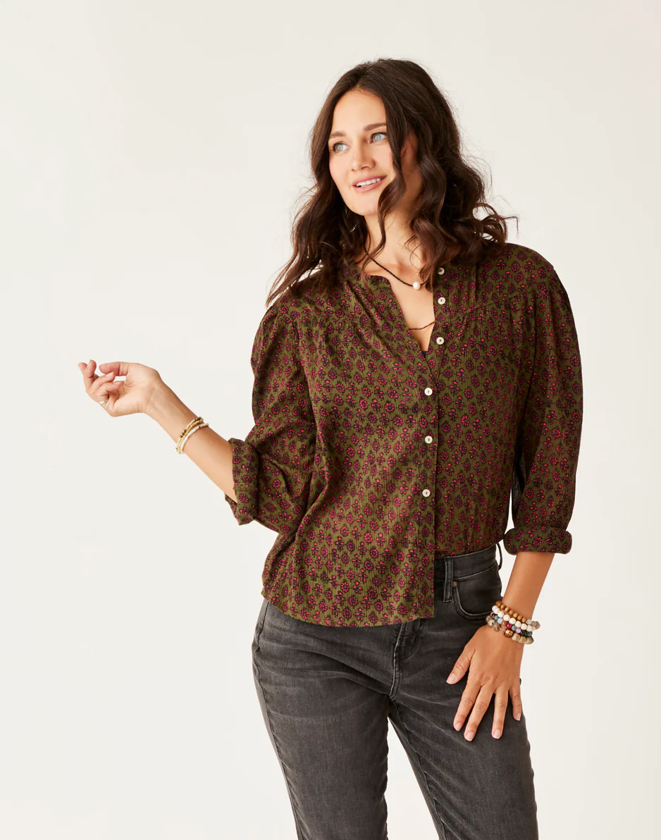 Tatum Gauze Top: Batik Floral - FINAL SALE - Image 2