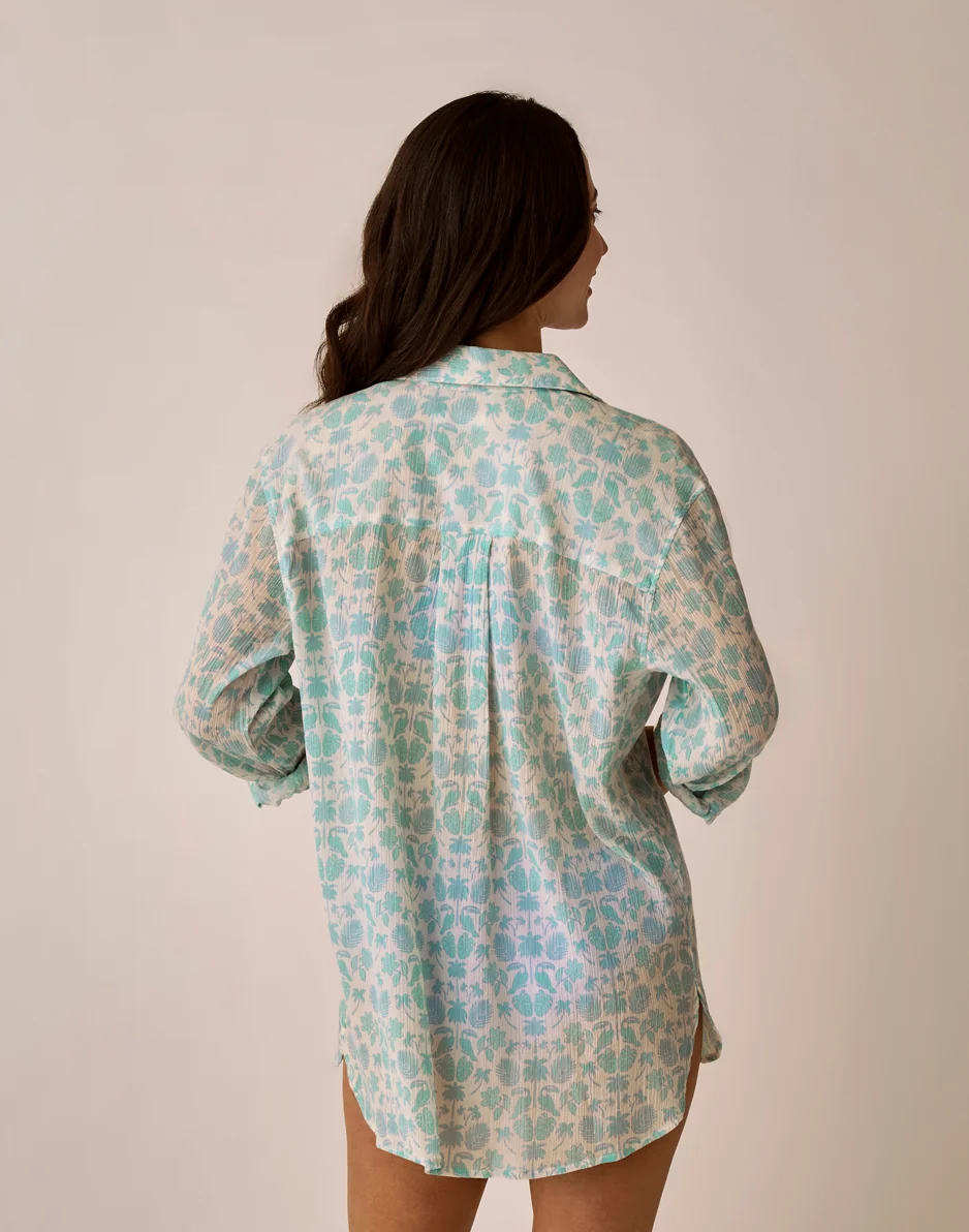 Taylor Gauze Tunic: Cloud Maitai - Image 6