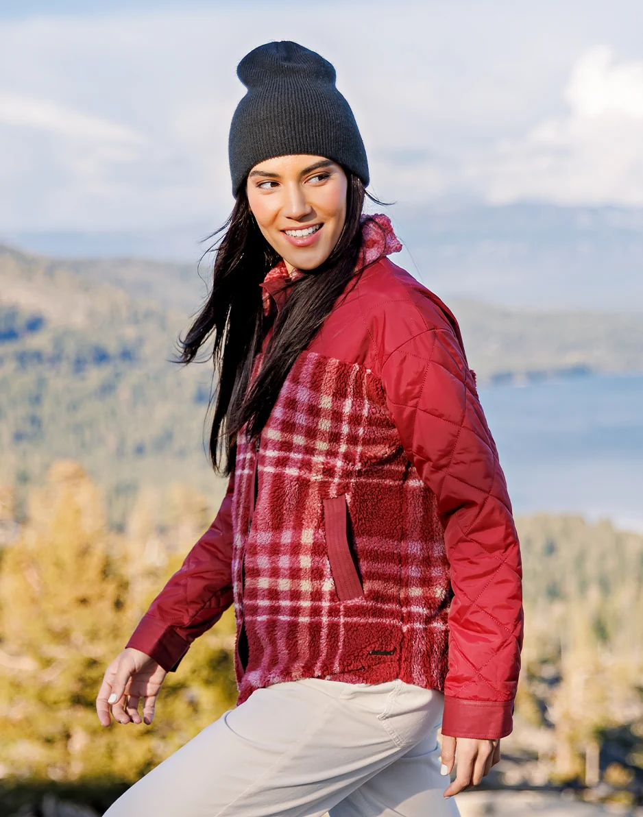 Vineyard Shacket: Brick Plaid - Image 2