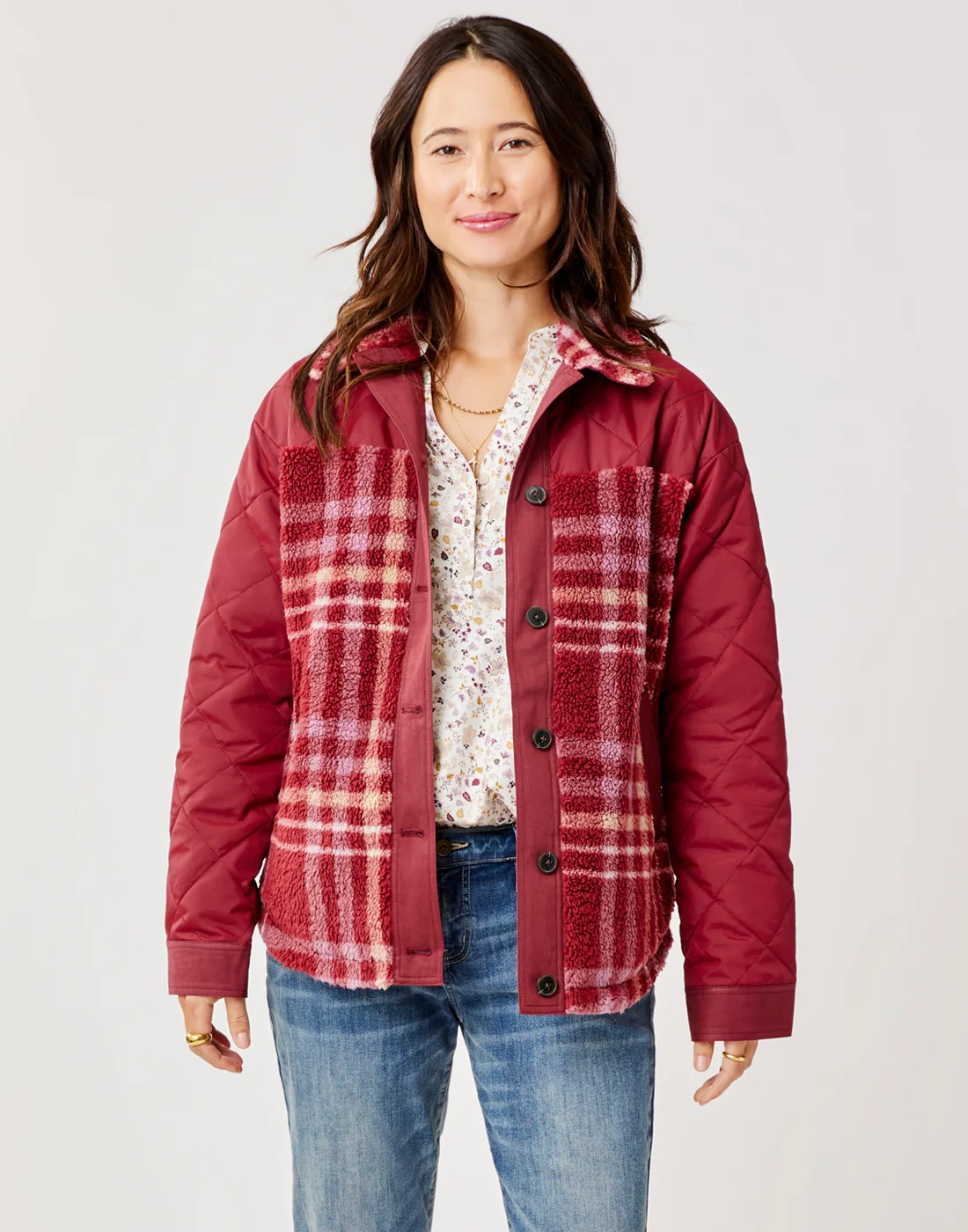 Vineyard Shacket: Brick Plaid - Image 3