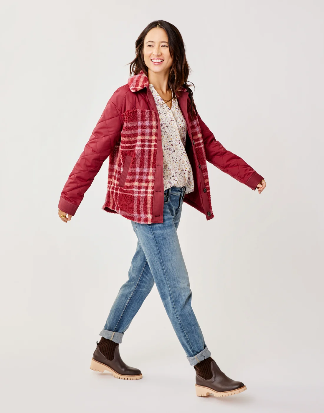 Vineyard Shacket: Brick Plaid - Image 4