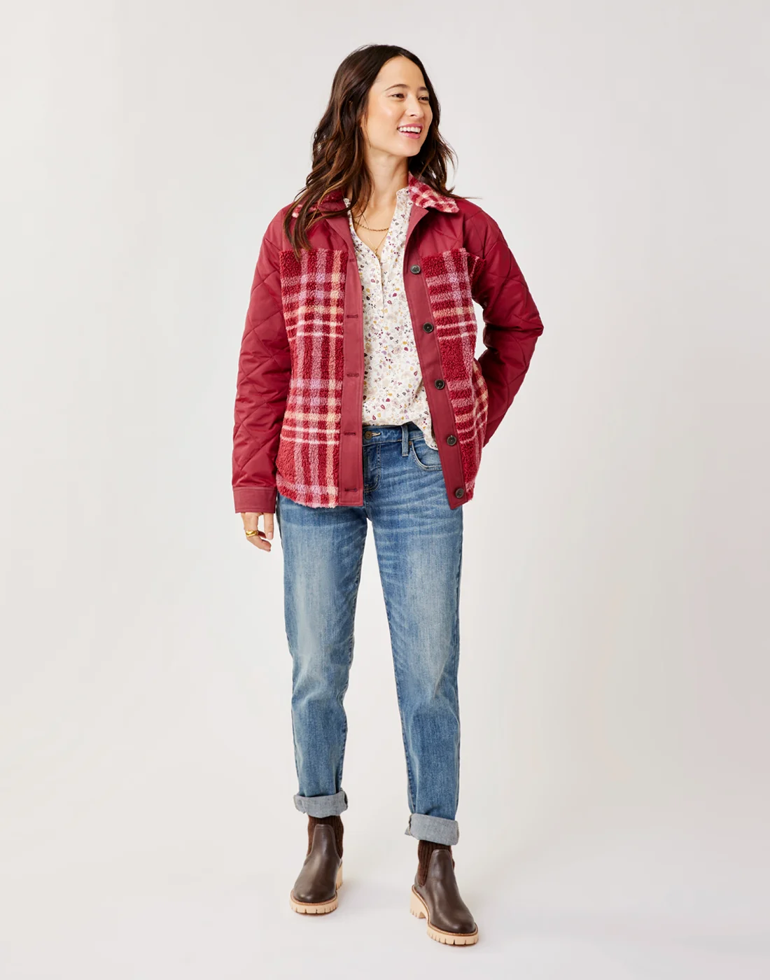 Vineyard Shacket: Brick Plaid - Image 6