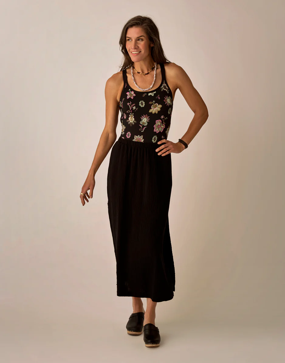 Yara Gauze Skirt: Black - Image 3