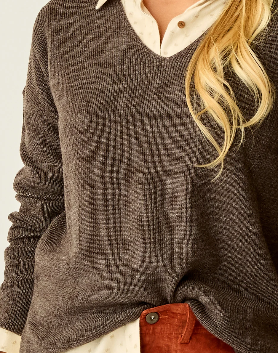 Zella Merino Sweater: Espresso Heather - Image 4