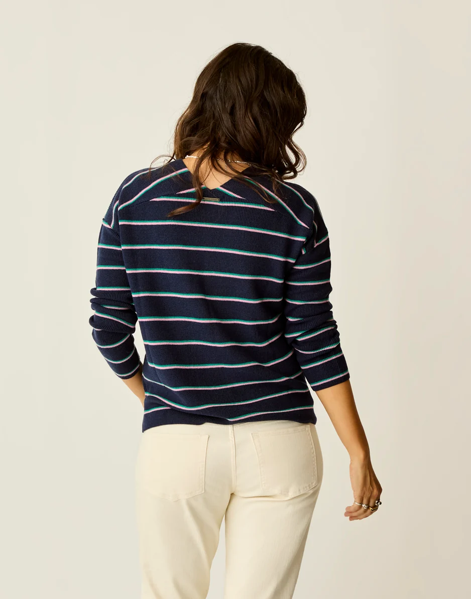 Zella Merino Sweater: Navy Stripe - Image 2