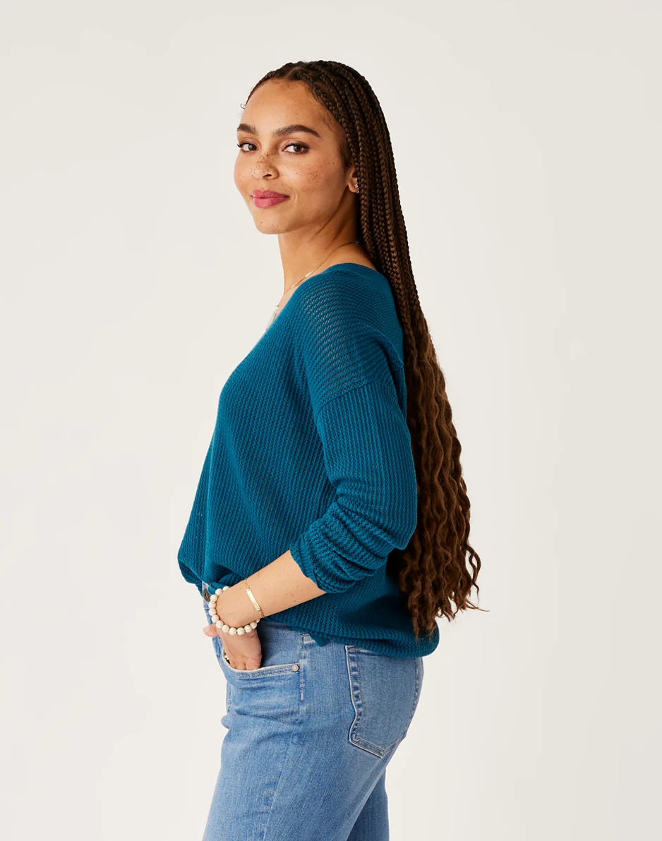 Zella Mesh Pullover: Azul - FINAL SALE - Image 2
