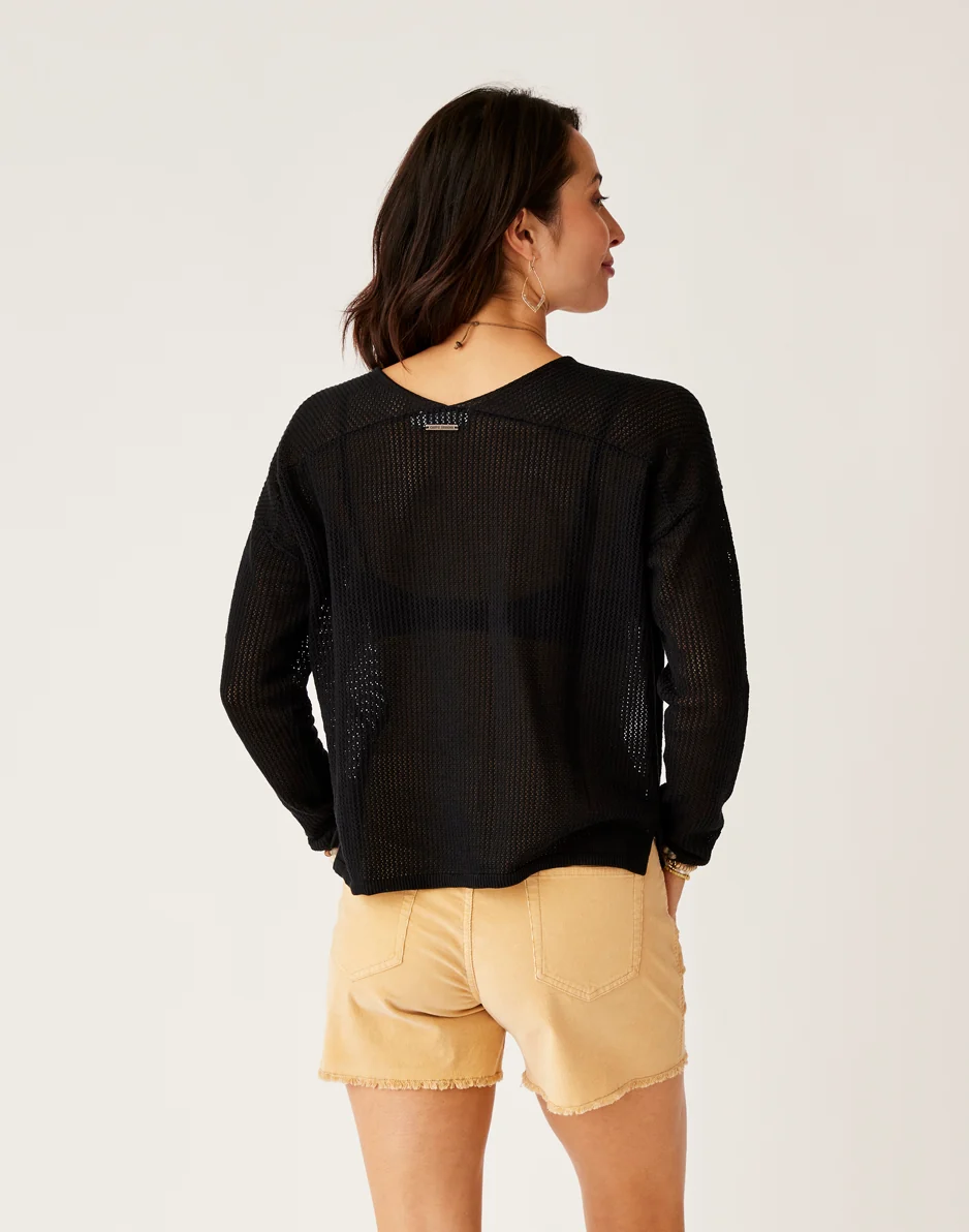Zella Mesh Pullover: Black - Image 3