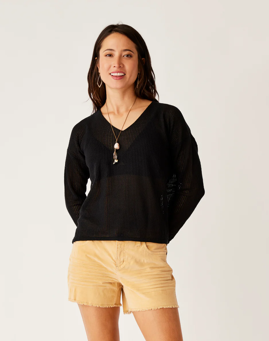 Zella Mesh Pullover: Black - Image 4